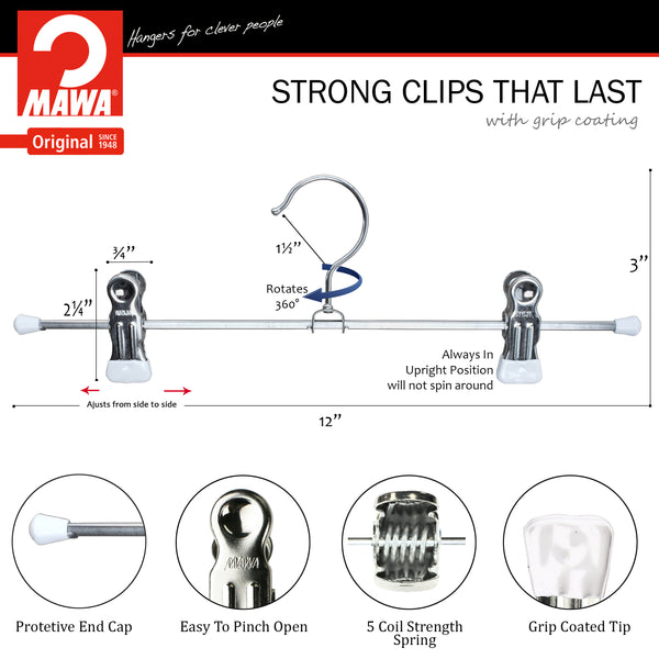 Reston Lloyd 12" Pant Hanger K-30D White