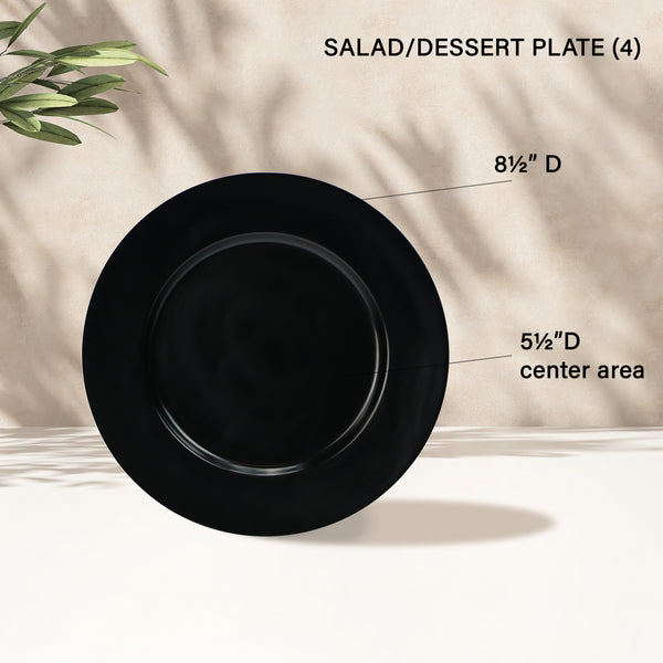 Reston Lloyd 12pc Melamine Dinner Set Black