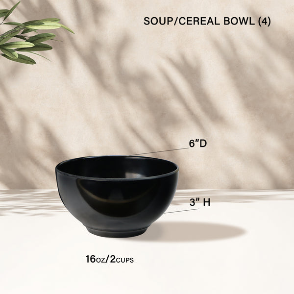 Reston Lloyd 12pc Melamine Dinner Set Black