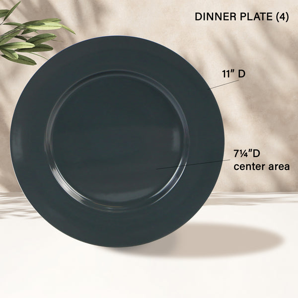 Reston Lloyd 12pc Melamine Dinner Set Charcoal