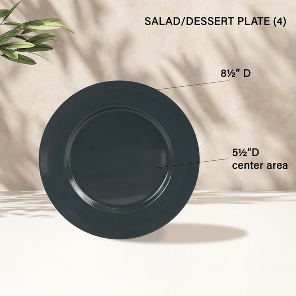 Reston Lloyd 12pc Melamine Dinner Set Charcoal