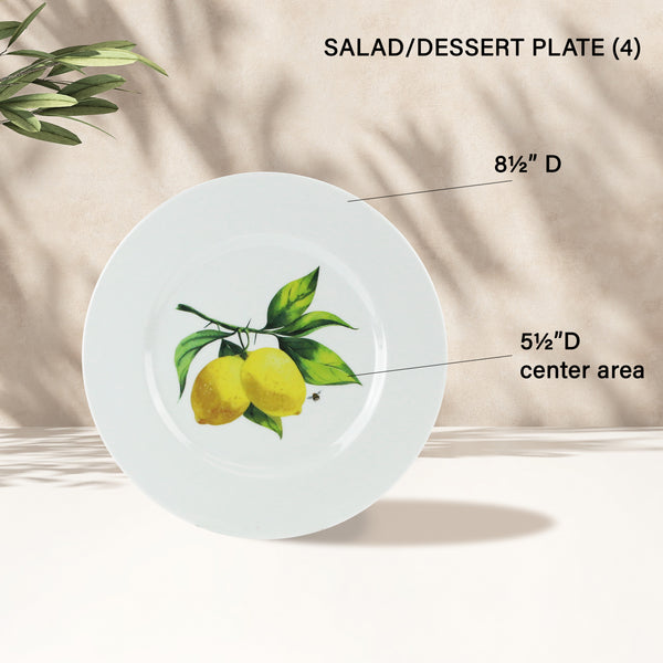 Reston Lloyd 12pc Melamine Dinner Set Fresh Lemons