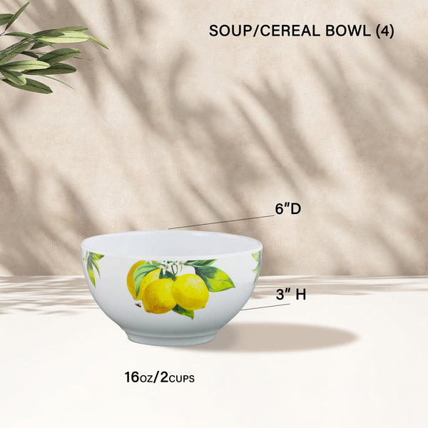 Reston Lloyd 12pc Melamine Dinner Set Fresh Lemons