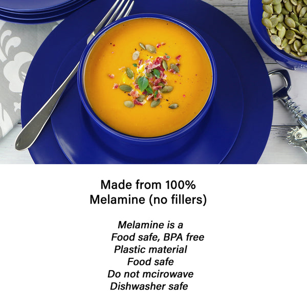 Reston Lloyd 12pc Melamine Dinner Set Indigo