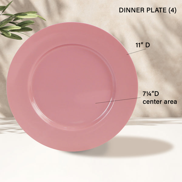Reston Lloyd 12pc Melamine Dinner Set Pink