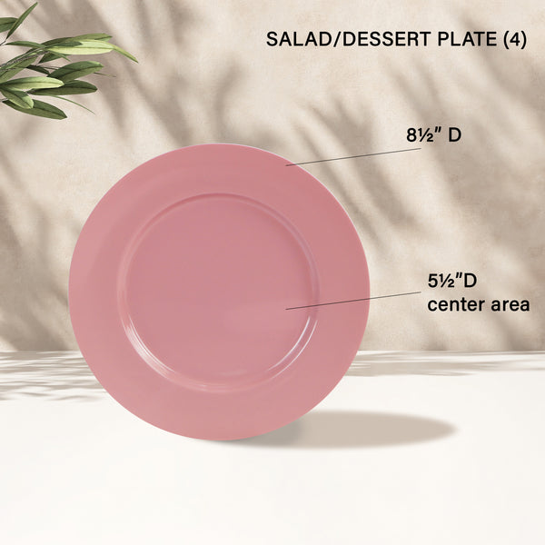 Reston Lloyd 12pc Melamine Dinner Set Pink