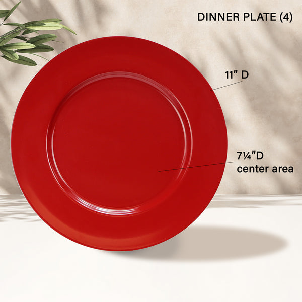 Reston Lloyd 12pc Melamine Dinner Set Red