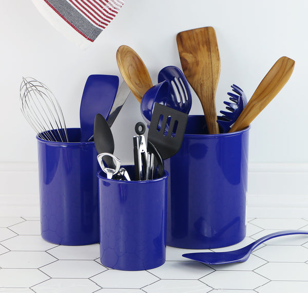 Reston Lloyd 3pc Plastic Utensil Holders Indigo