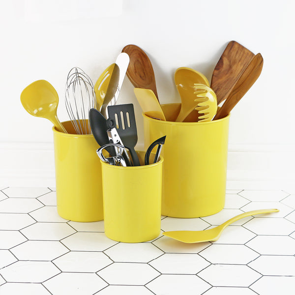 Reston Lloyd 3pc Plastic Utensil Holders Lemon