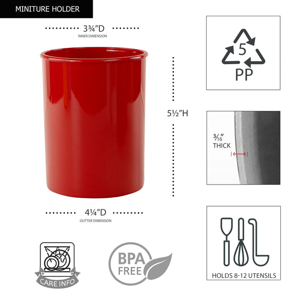 Reston Lloyd 3pc Plastic Utensil Holders Red