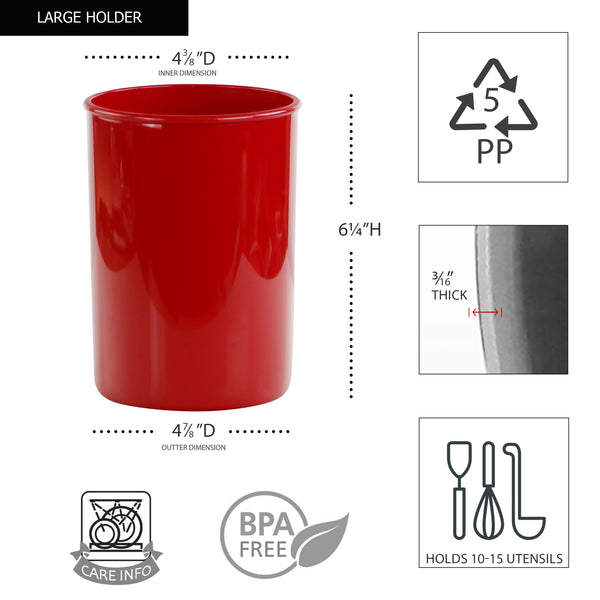 Reston Lloyd 3pc Plastic Utensil Holders Red