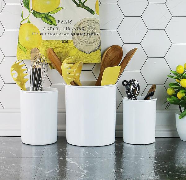 Reston Lloyd 3pc Plastic Utensil Holders White