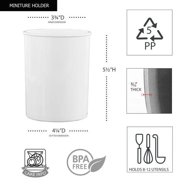 Reston Lloyd 3pc Plastic Utensil Holders White
