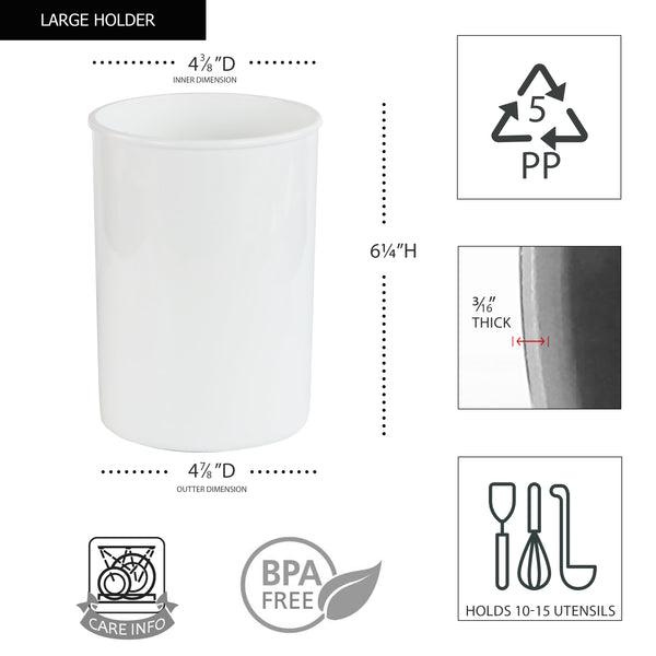 Reston Lloyd 3pc Plastic Utensil Holders White