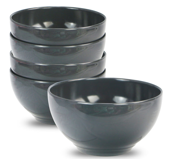 reston lloyd 6pc Melamine Bowl Set Charcoal