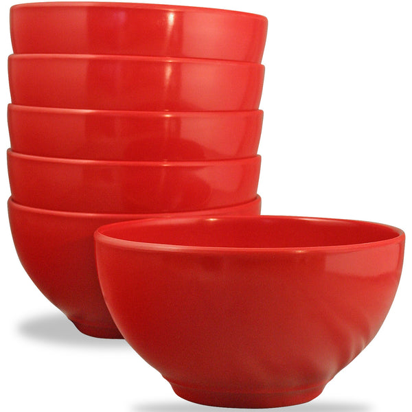 reston lloyd 6pc Melamine Bowl Set Red