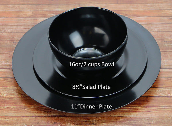 Reston Lloyd 6pc Melamine Salad Plate Set Black