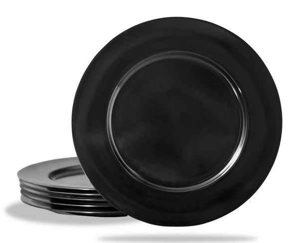 reston lloyd 6pc Melamine Salad Plate Set Black