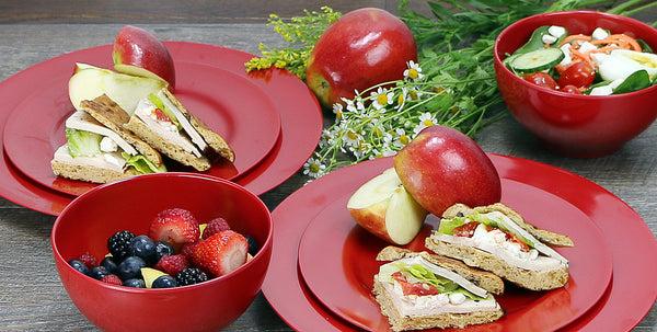 Reston Lloyd 6pc Melamine Salad Plate Set Red