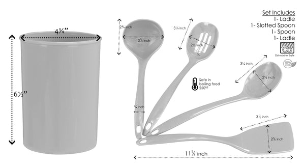 Reston Lloyd 6pc Utensil Set Charcoal