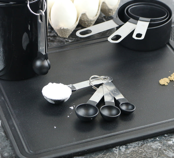 Reston Lloyd Reston Lloyd 8pc Measuring Cups & Spoons For Dry & Liquid Ingredients Food Grade Plastic With Stainless Steel Handles Black