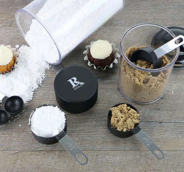 Reston Lloyd Reston Lloyd 8pc Measuring Cups & Spoons For Dry & Liquid Ingredients Food Grade Plastic With Stainless Steel Handles Black