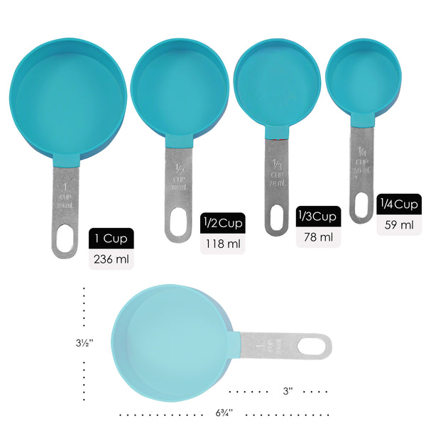 Reston Lloyd Reston Lloyd 8pc Measuring Cups & Spoons For Dry & Liquid Ingredients Food Grade Plastic With Stainless Steel Handles Turquoise