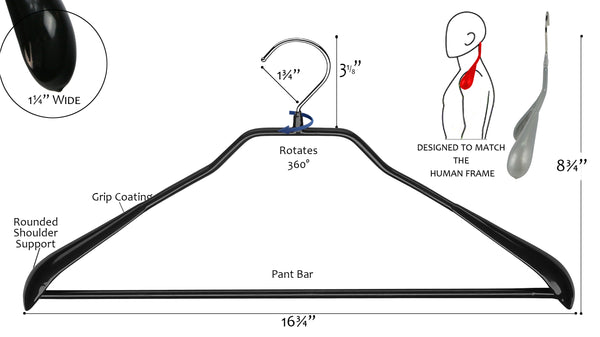 Reston Lloyd BodyForm 42-LS Pant Bar Hanger Black