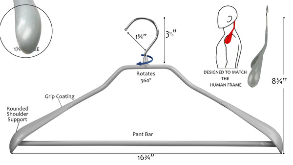 Reston Lloyd BodyForm 42-LS Pant Bar Hanger Silver