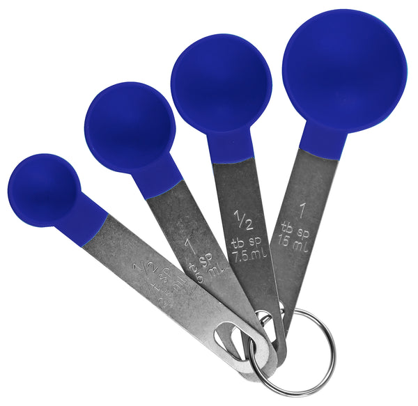reston lloyd Reston Lloyd Measuring Cups Set of 4 Nesting Plastic Measuring Spoons with Easy to Read Markings - BPA Free Kitchen Tool for Baking & Cooking Indigo