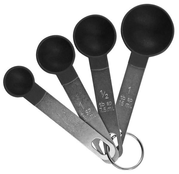 reston lloyd Reston Lloyd Measuring Cups Set of 4 Nesting Plastic Measuring Spoons with Easy to Read Markings - BPA Free Kitchen Tool for Baking & Cooking Black