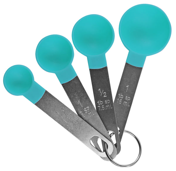 reston lloyd Reston Lloyd Measuring Cups Set of 4 Nesting Plastic Measuring Spoons with Easy to Read Markings - BPA Free Kitchen Tool for Baking & Cooking Turquoise