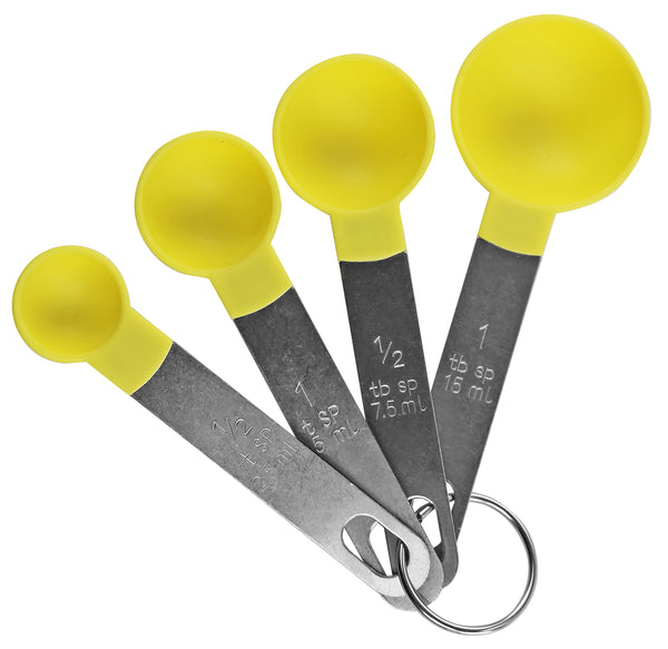 reston lloyd Reston Lloyd Measuring Cups Set of 4 Nesting Plastic Measuring Spoons with Easy to Read Markings - BPA Free Kitchen Tool for Baking & Cooking Lemon
