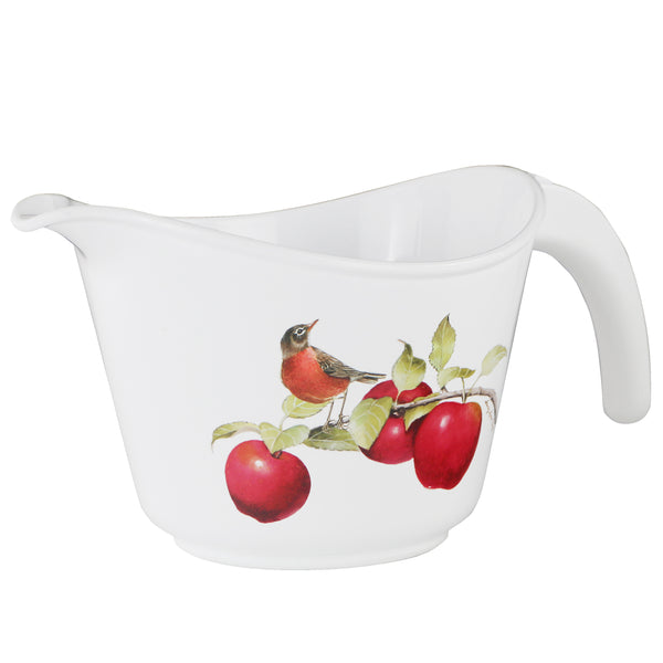 reston lloyd Reston Lloyd Melamine Batter Bowl with Pour Spout and Detachable Handle Harvest Apples