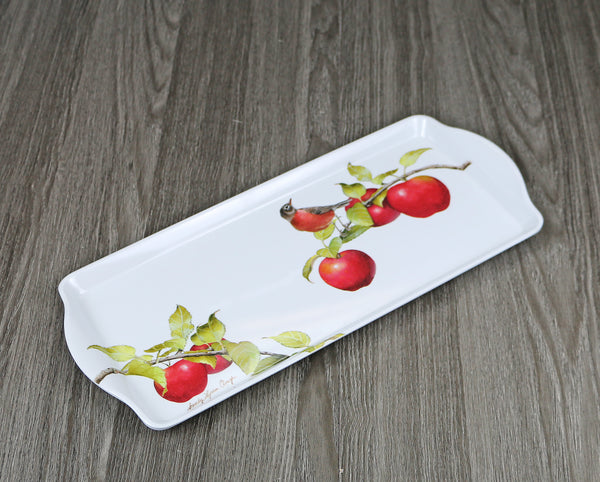 Reston Lloyd Reston Lloyd Melamine Plastic Tidbit Tray BPA-Free Food Safe Multipurpose Platter Serving Tray Bathroom/Table Organizer Harvest Apple