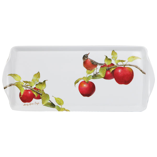 reston lloyd Reston Lloyd Melamine Plastic Tidbit Tray BPA-Free Food Safe Multipurpose Platter Serving Tray Bathroom/Table Organizer Harvest Apple
