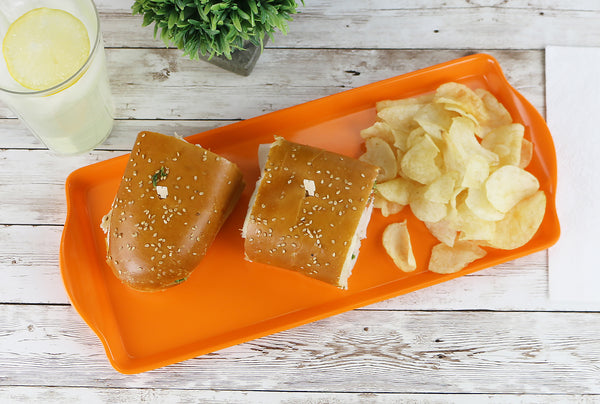 Reston Lloyd Reston Lloyd Melamine Plastic Tidbit Tray BPA-Free Food Safe Multipurpose Platter Serving Tray Bathroom/Table Organizer Orange