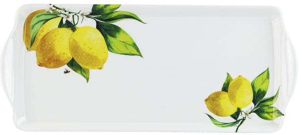 Reston Lloyd Reston Lloyd Melamine Plastic Tidbit Tray BPA-Free Food Safe Multipurpose Platter Serving Tray Bathroom/Table Organizer Fresh Lemons