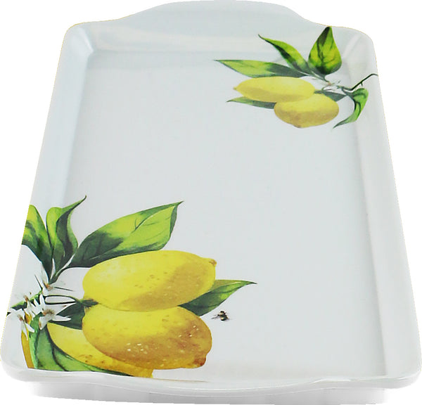 Reston Lloyd Reston Lloyd Melamine Plastic Tidbit Tray BPA-Free Food Safe Multipurpose Platter Serving Tray Bathroom/Table Organizer Fresh Lemons