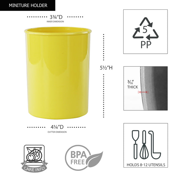 Reston Lloyd Mini Plastic Utensil Holder Lemon