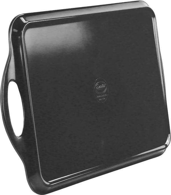 Reston Lloyd Reston Lloyd Multi-Purpose 18" Rectangle Melamine Plastic Handled Tray Charcoal