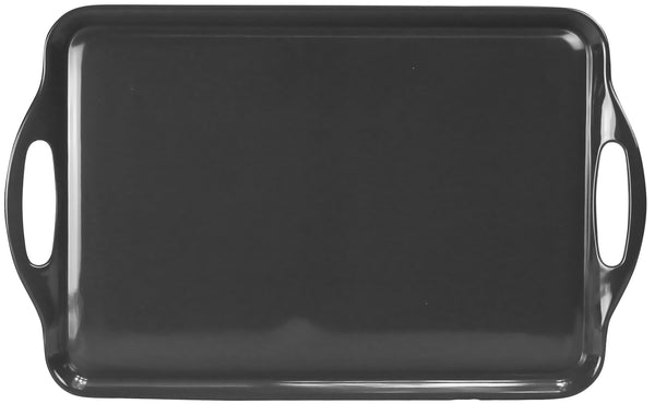 Reston Lloyd Reston Lloyd Multi-Purpose 18" Rectangle Melamine Plastic Handled Tray Charcoal