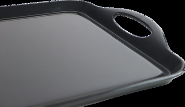 Reston Lloyd Reston Lloyd Multi-Purpose 18" Rectangle Melamine Plastic Handled Tray Charcoal