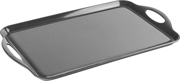 reston lloyd Reston Lloyd Multi-Purpose 18" Rectangle Melamine Plastic Handled Tray Charcoal