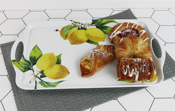 Reston Lloyd Reston Lloyd Multi-Purpose 18" Rectangle Melamine Plastic Handled Tray Fresh Lemons