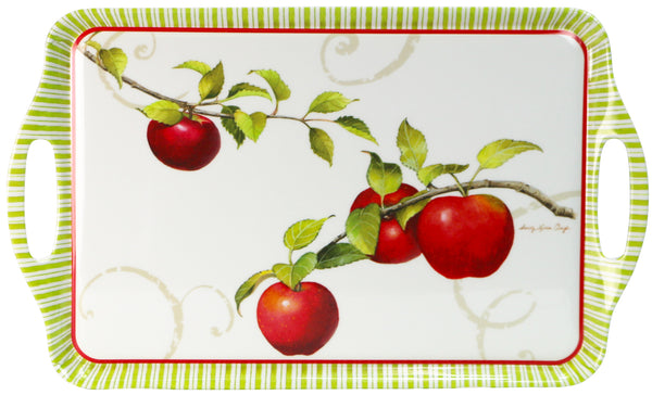 Reston Lloyd Reston Lloyd Multi-Purpose 18" Rectangle Melamine Plastic Handled Tray Harvest Apple