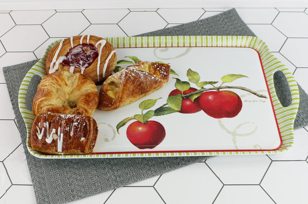 Reston Lloyd Reston Lloyd Multi-Purpose 18" Rectangle Melamine Plastic Handled Tray Harvest Apple