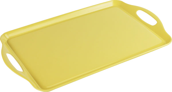 reston lloyd Reston Lloyd Multi-Purpose 18" Rectangle Melamine Plastic Handled Tray Lemon