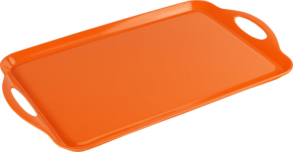 reston lloyd Reston Lloyd Multi-Purpose 18" Rectangle Melamine Plastic Handled Tray Orange