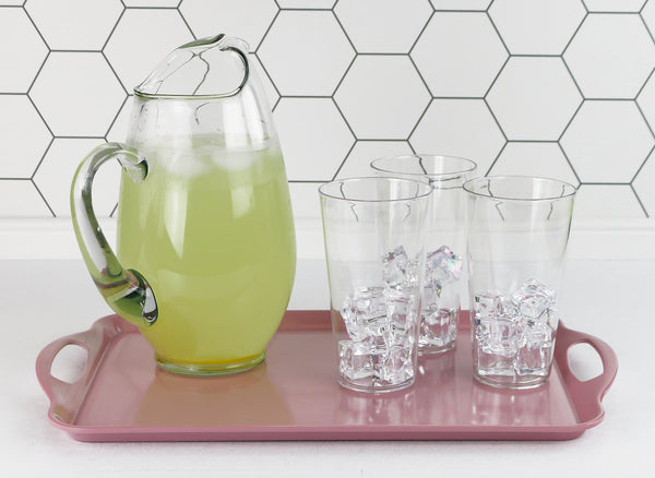 Reston Lloyd Reston Lloyd Multi-Purpose 18" Rectangle Melamine Plastic Handled Tray Pink